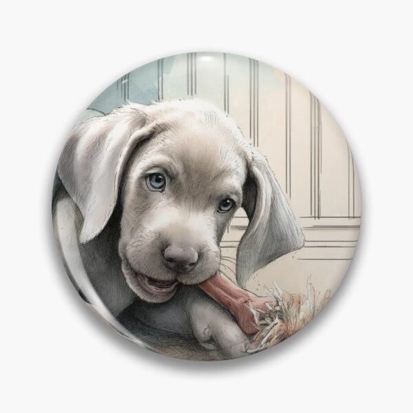 Aperçu de l'œuvre Chiot Weimaraner joueur – Conception artistique d'un adorable chien créée et vendue par WeimTrails.