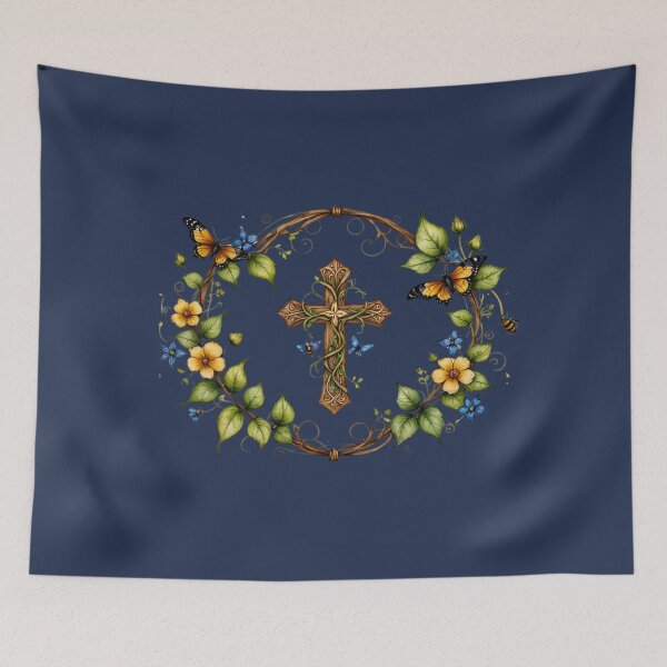 Item preview, Christian Cross Design, Butterflies, Vines, Flowers designed and sold by Our Bible Journey.