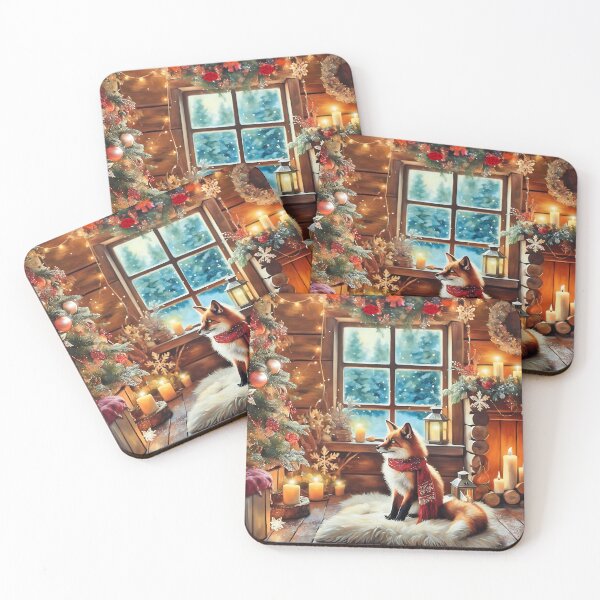 Item preview, Cozy Christmas Fox by the Fireside designed and sold by gleefulme.