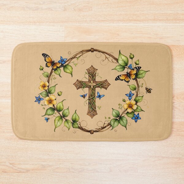 Item preview, Christian Cross Design, Butterflies, Vines, Flowers designed and sold by Our Bible Journey.