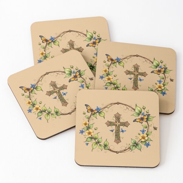 Item preview, Christian Cross Design, Butterflies, Vines, Flowers designed and sold by Our Bible Journey.