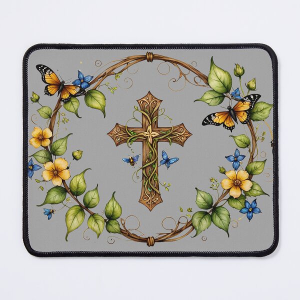 Item preview, Christian Cross Design, Butterflies, Vines, Flowers designed and sold by Our Bible Journey.