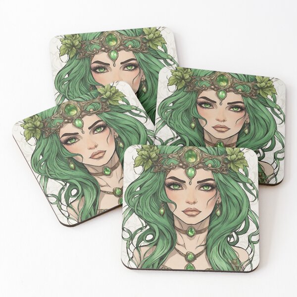 Item preview, Green Goddess Queen Art Nouveau Jewelry  designed and sold by GoddessNouveau.