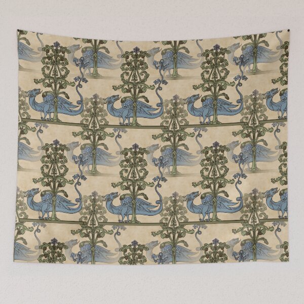 Item preview, Medieval Yule Dragon Tile designed and sold by FlutterKatArts.