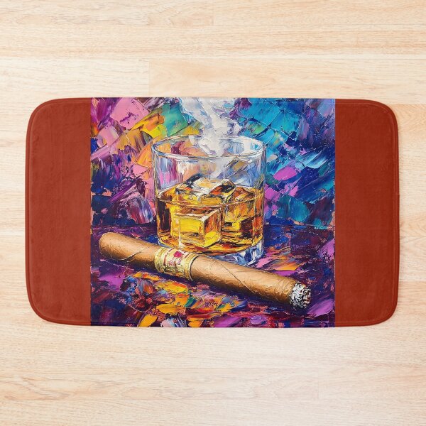 Item preview, Whiskey and Cigar - A Luxurious Indulgence Abstract Expressionism Digital AI Art Radiating an Air of Refinement designed and sold by OlfactoART Studio.