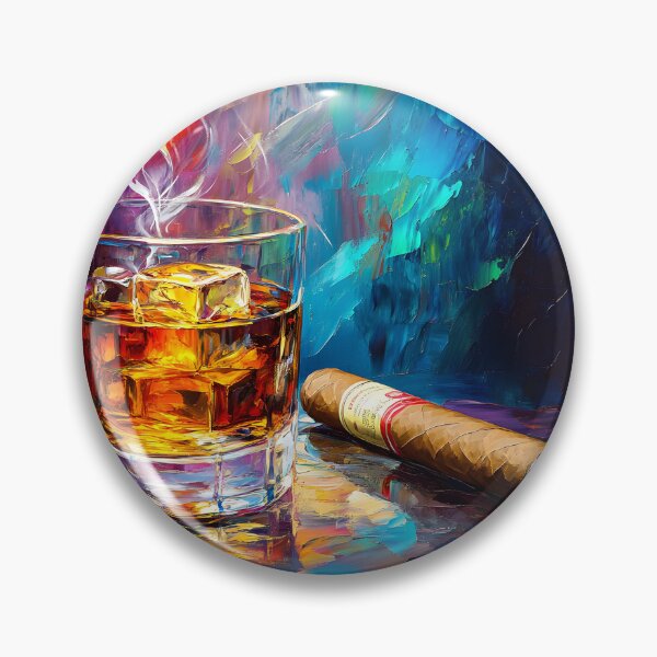 Item preview, Whiskey Indulgence - Vibrant Colors with Smoldering Charm Digital Generative AI Abstract Art designed and sold by OlfactoART Studio.