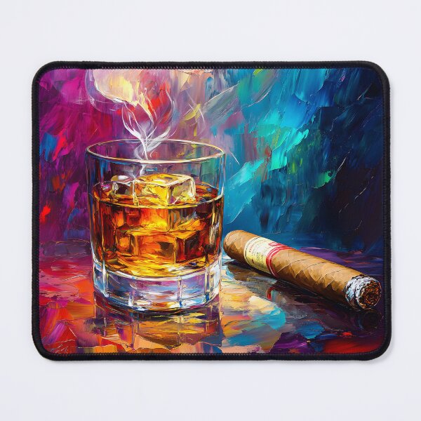 Item preview, Whiskey Indulgence - Vibrant Colors with Smoldering Charm Digital Generative AI Abstract Art designed and sold by OlfactoART Studio.