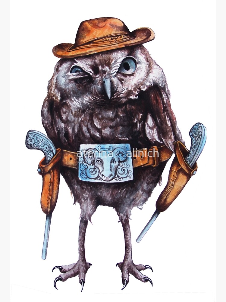 cowboy owl" Greeting Card by antonpop86 | Redbubble