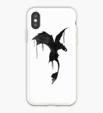 Toothless Silhouette - Ink Drips iPhone Case
