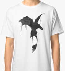 Toothless Silhouette - Ink Drips Classic T-Shirt