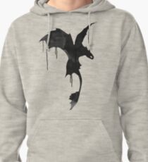 Toothless Silhouette - Ink Drips Pullover Hoodie