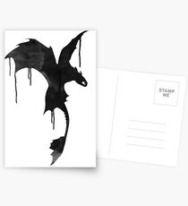 Toothless Silhouette - Ink Drips Postcards