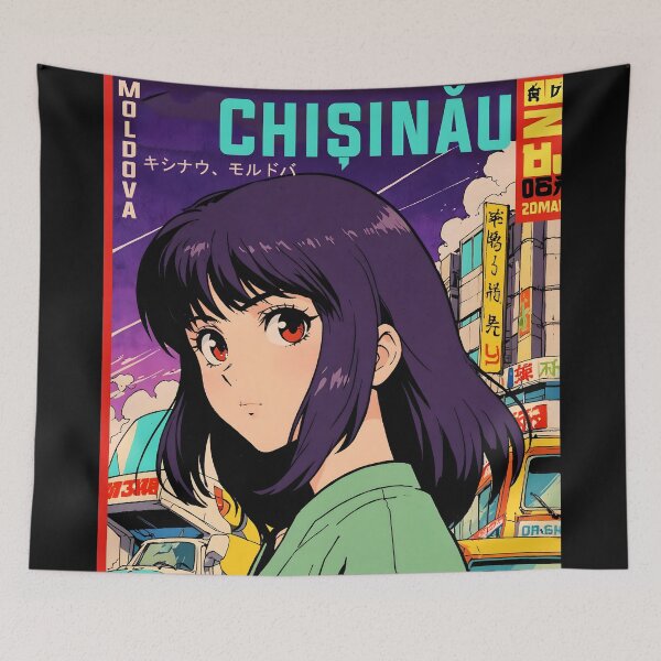 Item preview, Chisinau Moldova Retro Anime Girl 80s Russia Vintage Travel designed and sold by Retro-Anime9.
