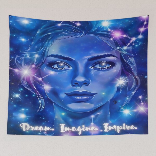 Item preview, Dreamy Cosmic Portrait with Celestial Constellations designed and sold by gleefulme.