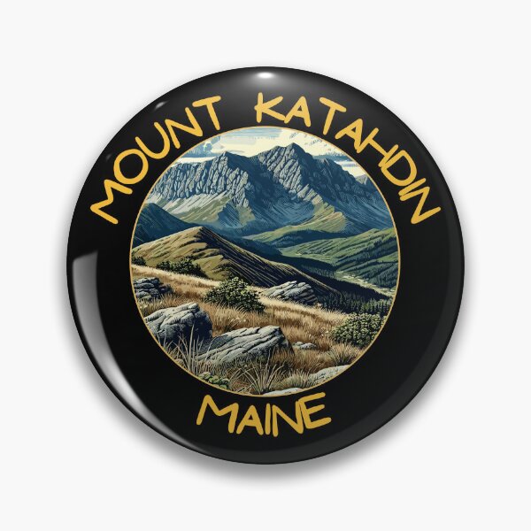 Item preview, Retro Mount Katahdin in Maine Usa Art Travel Badge designed and sold by MaateoDesign.