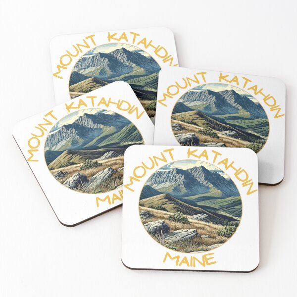 Item preview, Retro Mount Katahdin in Maine Usa Art Travel Badge designed and sold by MaateoDesign.