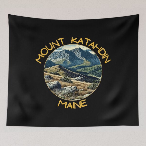 Item preview, Retro Mount Katahdin in Maine Usa Art Travel Badge designed and sold by MaateoDesign.