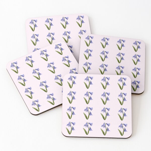 Item preview, Bluebell flowers with green leaves - botanical design designed and sold by Wildflowerfae.
