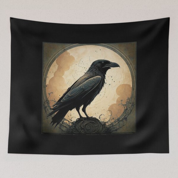 Item preview, Arte de diseño oscuro de Black Raven para fanáticos de la oscuridad designed and sold by SwanAndStone.