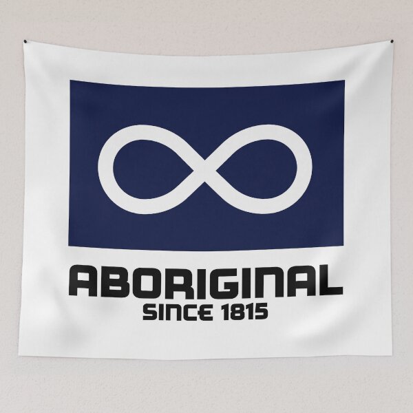 Item preview, ABORIGINAL Metis w/ Blue Flag designed and sold by SquareFox.Studio.