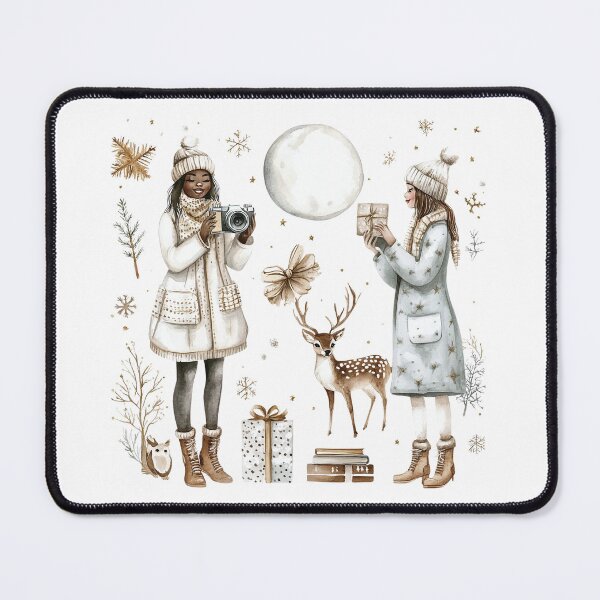 Item preview, set of aesthetic winter stickers of girls, deer, snowflakes, camera, pinterest aesthetics designed and sold by AlinaMalina24.