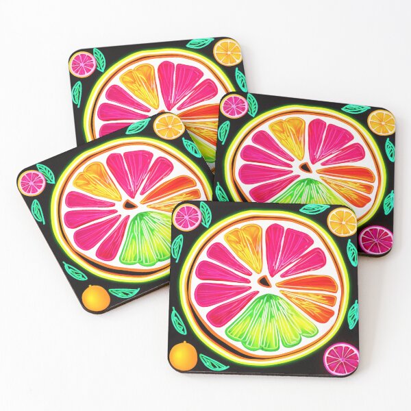 Item preview, Neon Citrus Fruit Fiesta designed and sold by Health And Fitness Posts e-Store.