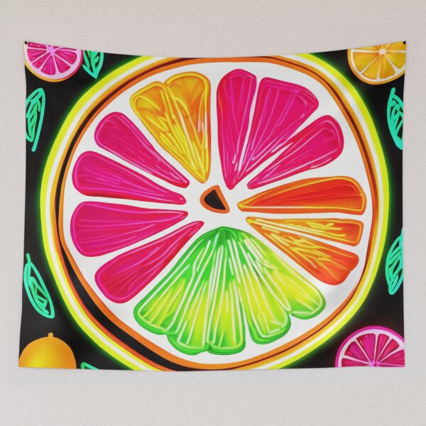 Item preview, Neon Citrus Fruit Fiesta designed and sold by Health And Fitness Posts e-Store.