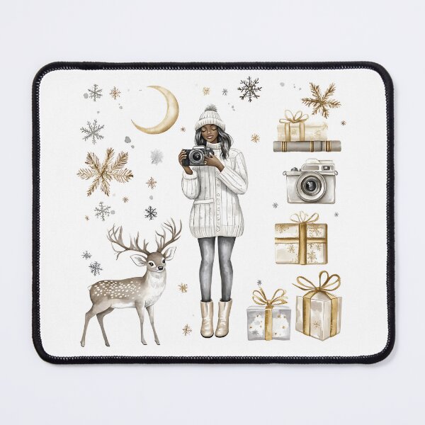 Item preview, Cute set of aesthetic winter stickers of girls, deer, snowflakes, camera, pinterest aesthetics designed and sold by AlinaMalina24.