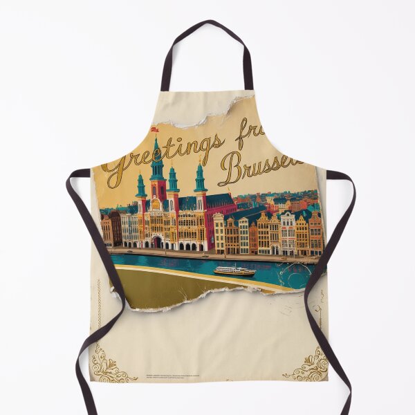 Item preview, Greetings from Brussels Vintage Travel Retro Postcard Design designed and sold by TravelPostcardGems.