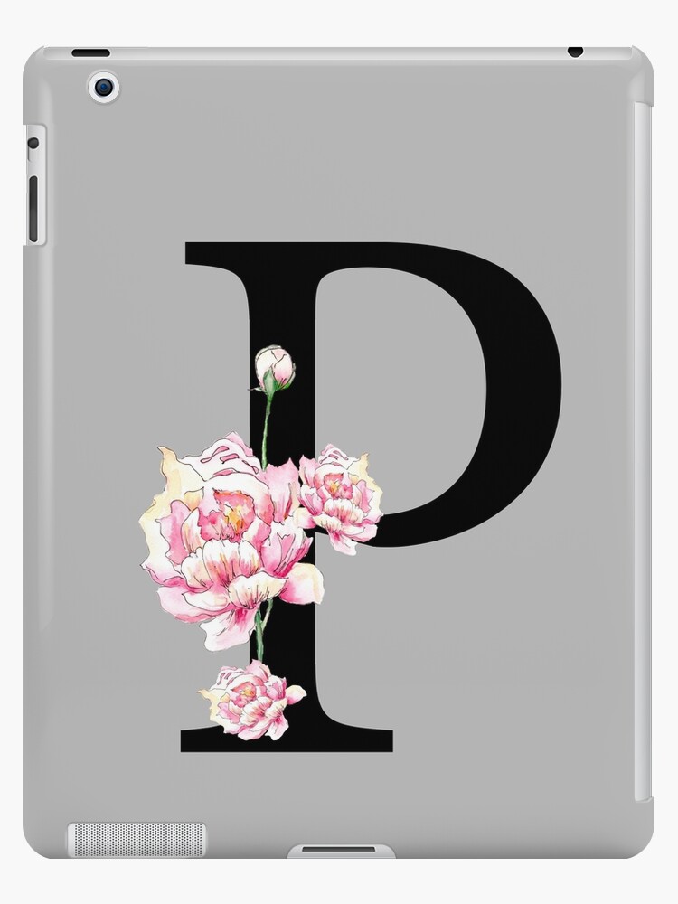 Coque et skin adhésive iPad « Lettre P - Pivoines majuscules Alphabet  aquarelle », par ArtOlB | Redbubble