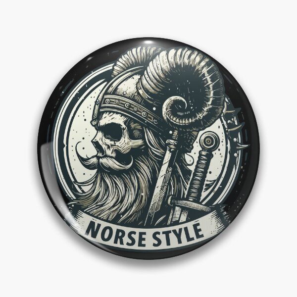 Item preview, Norse Style Beard Viking Skull designed and sold by TomFrontierArt.