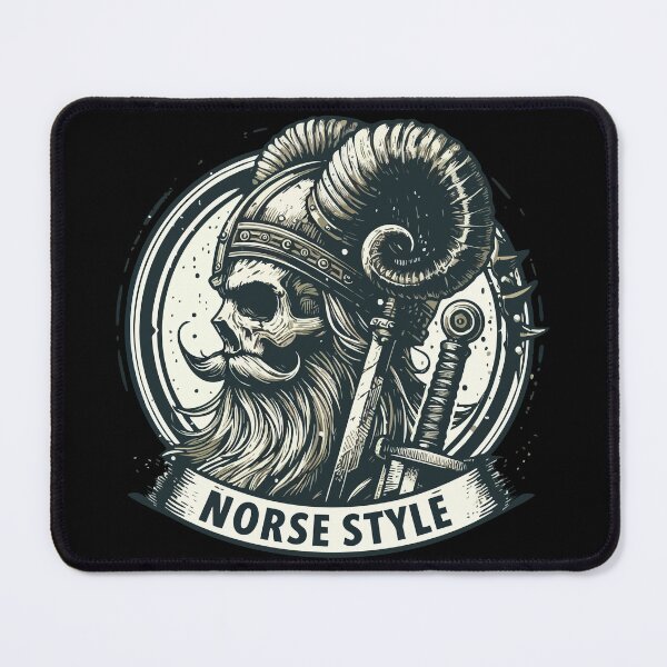 Item preview, Norse Style Beard Viking Skull designed and sold by TomFrontierArt.