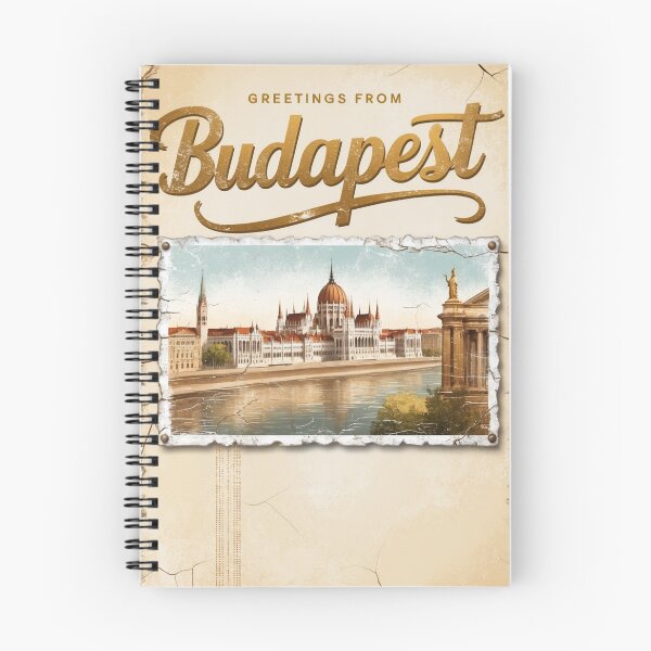 Item preview, Greetings from Budapest Vintage Travel Retro Postcard Design designed and sold by TravelPostcardGems.