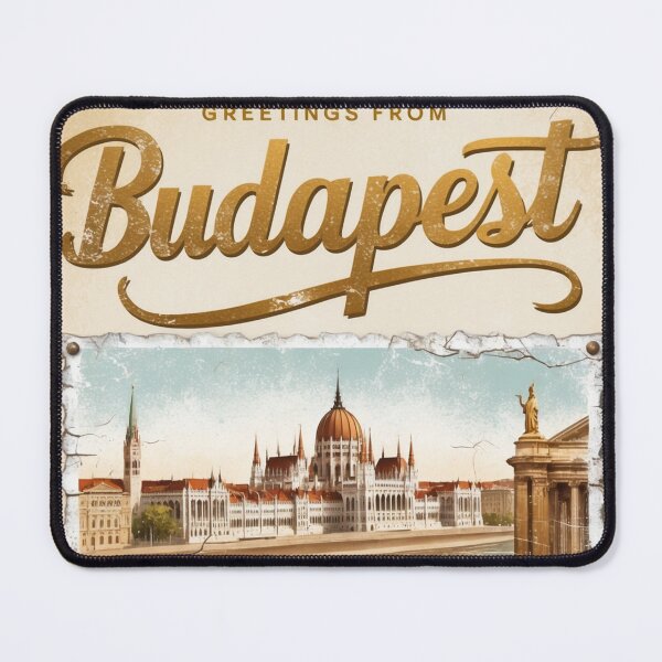Item preview, Greetings from Budapest Vintage Travel Retro Postcard Design designed and sold by TravelPostcardGems.