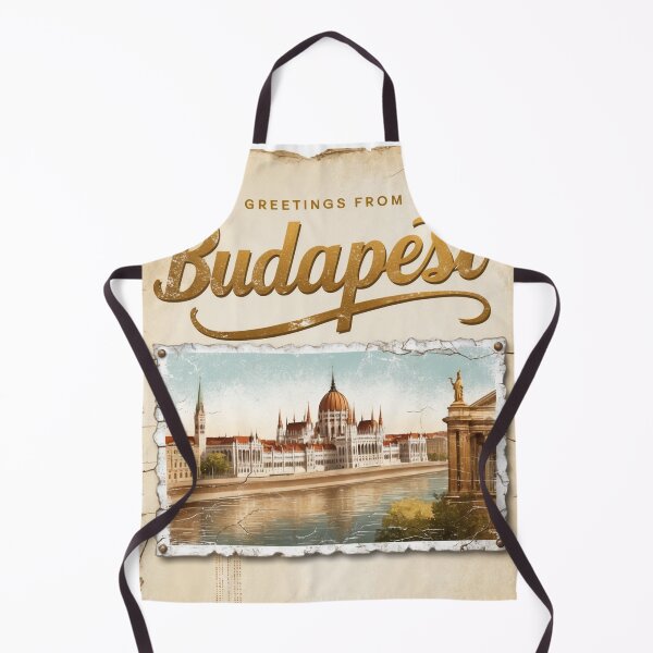 Item preview, Greetings from Budapest Vintage Travel Retro Postcard Design designed and sold by TravelPostcardGems.