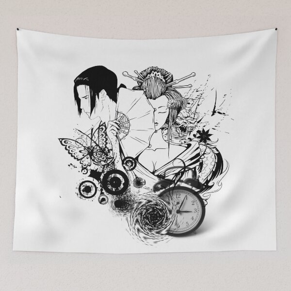 Item preview, Black and white outline anime print designed and sold by Iuliia Nerd.