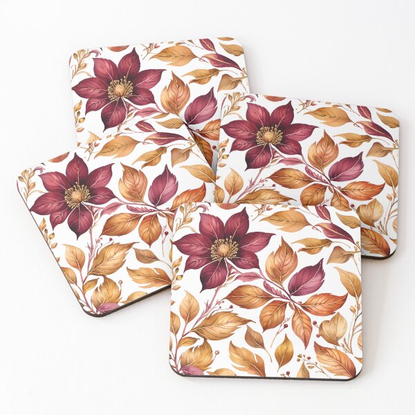 Item preview, Burgundy & Gold Botanical Florals designed and sold by gjsart.