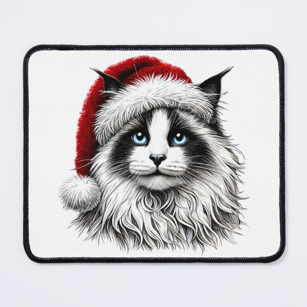 Item preview, Ragdoll Cat Santa Hat Christmas Shirt - Festive Tee for Cat Lovers designed and sold by BlankCanvasHaHa.