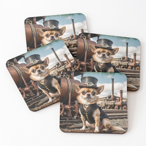 Item preview, Steampunk Chihuahua and Train  designed and sold by Skye Ryan-Evans.