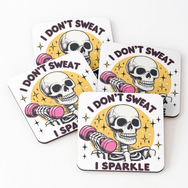 Item preview, I don’t sweat I sparkle workout fitness skul designed and sold by TomFrontierArt.