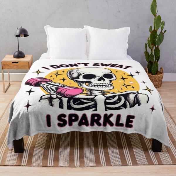 Item preview, I don’t sweat I sparkle workout fitness skul designed and sold by TomFrontierArt.