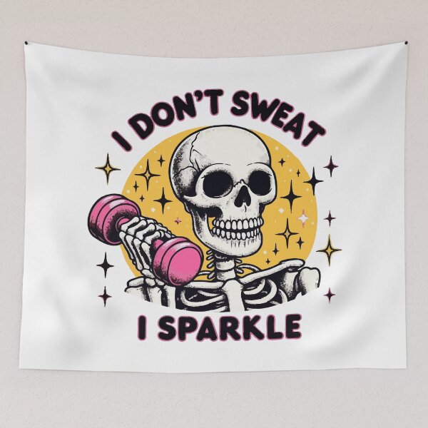 Item preview, I don’t sweat I sparkle workout fitness skul designed and sold by TomFrontierArt.