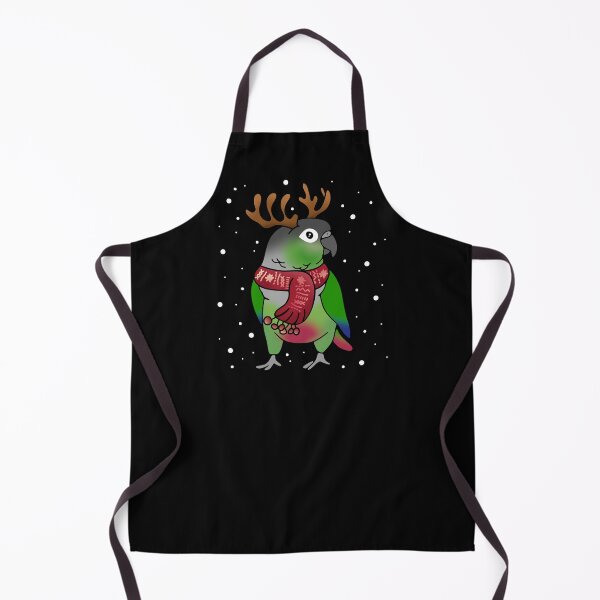 Item preview, Ugly Christmas Birb - Green Cheeked Conure with antlers and scarf designed and sold by FandomizedRose.
