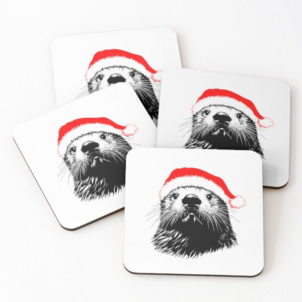 Item preview, Otter in a Christmas Hat designed and sold by JollyCritters.