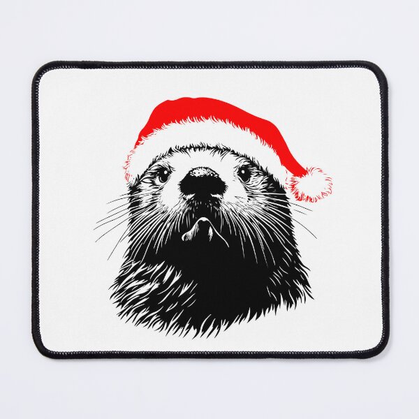 Item preview, Otter in a Christmas Hat designed and sold by JollyCritters.