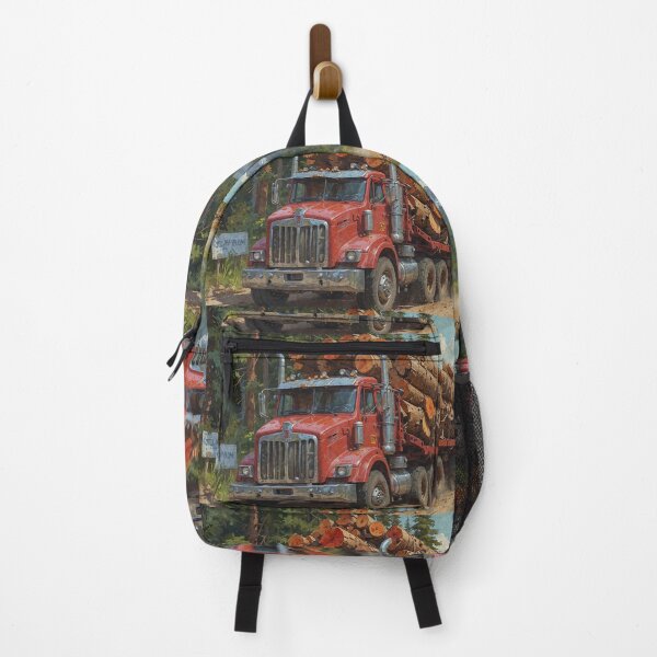 Item preview, Red Logging Truck in the Mountains designed and sold by Skye Ryan-Evans.