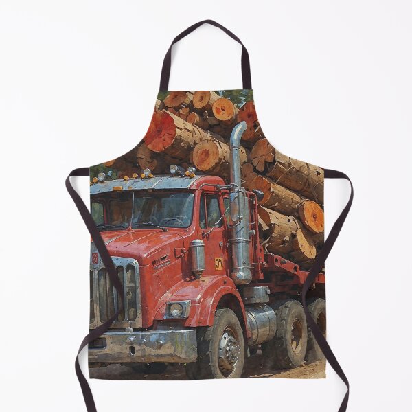Item preview, Red Logging Truck in the Mountains designed and sold by Skye Ryan-Evans.