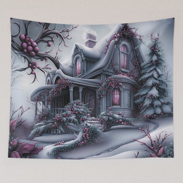 Item preview,  A magical house in a fairy-tale forest. A fairy-tale winter landscape. designed and sold by MagelliShop.