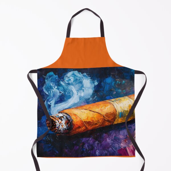 Item preview, Vivid Indulgence - Smoking Cigar with Dynamic Abstract Brushstrokes AI Generated Art designed and sold by OlfactoART Studio.