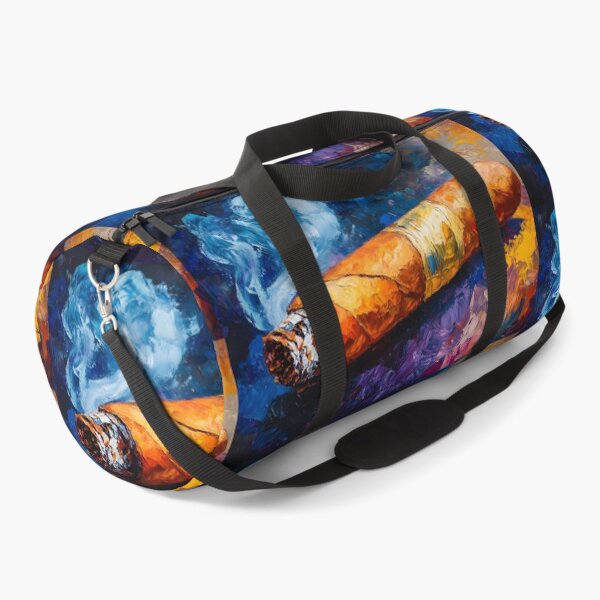 Item preview, Vivid Indulgence - Smoking Cigar with Dynamic Abstract Brushstrokes AI Generated Art designed and sold by OlfactoART Studio.
